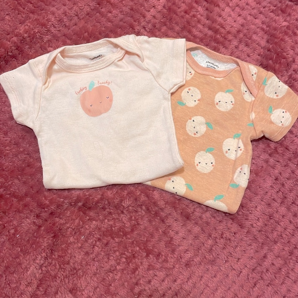2 Matching Peach Onesies